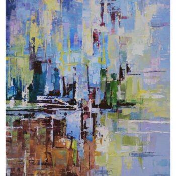 Painting titled "Land and Sea" by Malinga Kumarasinghe, Original Artwork, Acrylic Mounted on Wood Stretcher frame