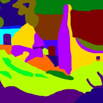 Arts numériques intitulée "Le hameau d'Antilly" par Stephane Pruvot, Œuvre d'art originale, Peinture numérique
