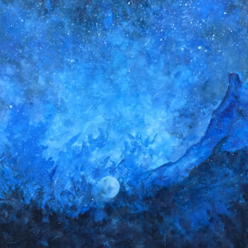 Ζωγραφική με τίτλο "Night Divine" από Malinga Kumarasinghe, Αυθεντικά έργα τέχνης, Ακρυλικό Τοποθετήθηκε στο Ξύλινο φορείο σ…