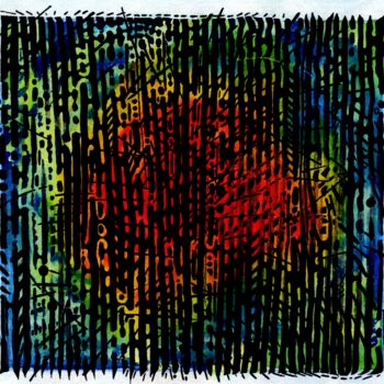 Painting titled "Lines (Time Border…" by Alex Henk, Original Artwork, Ink