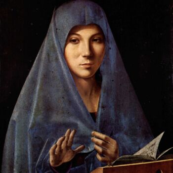Ζωγραφική με τίτλο "Vierge Annonciatrice" από Antonello Da Messina, Αυθεντικά έργα τέχνης, Λάδι