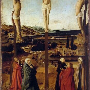 Ζωγραφική με τίτλο "Crucifixion" από Antonello Da Messina, Αυθεντικά έργα τέχνης, Λάδι