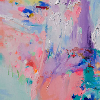 Painting titled "Flow" by Xiaoyang Galas, Original Artwork, Acrylic Mounted on Wood Stretcher frame