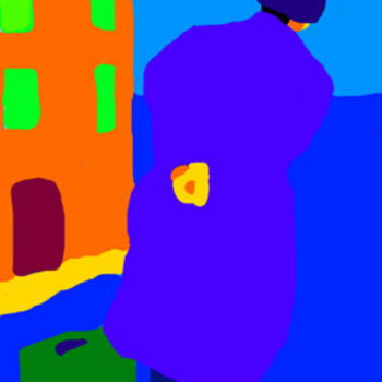 Arts numériques intitulée "L'homme qui regarde" par Stephane Pruvot, Œuvre d'art originale, Peinture numérique