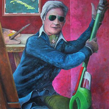 绘画 标题为“IL NOSTRO AGENTE AL…” 由Vincenzo Squillacioti, 原创艺术品, 彩画 安装在木板上