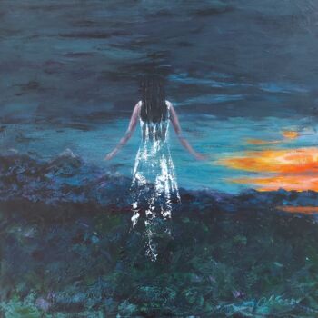 Painting titled "Le passage" by Colette Tournier, Original Artwork, Acrylic Mounted on Wood Stretcher frame