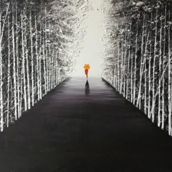 Ζωγραφική με τίτλο "The Introvert" από Malinga Kumarasinghe, Αυθεντικά έργα τέχνης, Ακρυλικό Τοποθετήθηκε στο Ξύλινο φορείο…
