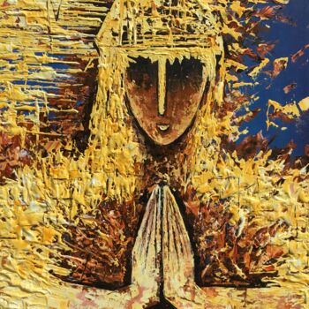 Malerei mit dem Titel "The Coronation of C…" von Malinga Kumarasinghe, Original-Kunstwerk, Acryl Auf Keilrahmen aus Holz mon…