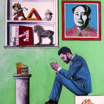제목이 "UOMO CHE MEDITA DAV…"인 미술작품 Vincenzo Squillacioti로, 원작, 온도