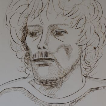 Dessin intitulée "Patrick DEWAERE - d…" par Pierre Paszkowski, Œuvre d'art originale, Encre