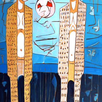 Malerei mit dem Titel "Vivid symmetry" von Eiad Oraby, Original-Kunstwerk, Kohle Auf Holzplatte montiert