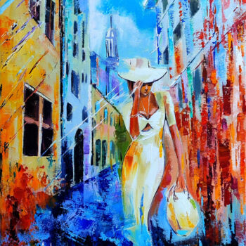 Schilderij getiteld "She (50x40cm, oil/c…" door Narek Jaghacpanyan, Origineel Kunstwerk, Olie Gemonteerd op Frame voor houte…