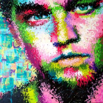Peinture intitulée "Leonardo DiCaprio" par Anatolii Rabkov, Œuvre d'art originale, Acrylique Monté sur Châssis en bois