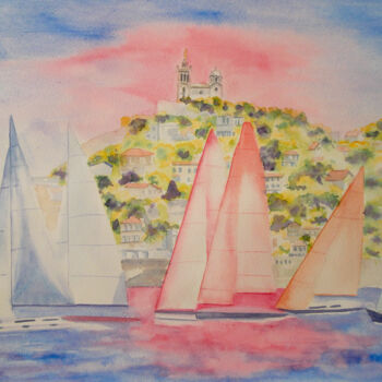 Painting titled "AQUARELLE originale…" by Isabelle Redonnet, Original Artwork, Watercolor