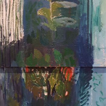 Pintura titulada "SOUS LE SAULE PLEUR…" por Mchartrie, Obra de arte original, Oleo Montado en Panel de madera