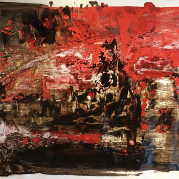 Malerei mit dem Titel "Shades of Red and T…" von Sarita Nanni, Original-Kunstwerk, Öl