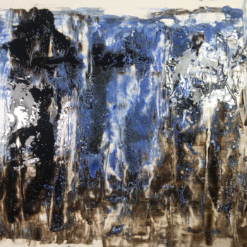 Ζωγραφική με τίτλο "Shades of Blue and…" από Sarita Nanni, Αυθεντικά έργα τέχνης, Λάδι