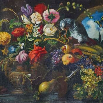 Painting titled "Still life with a p…" by Daniel Litvinov, Original Artwork, Oil