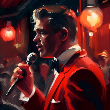 Картина под названием "Evening blues." - Ievgeniia Bidiuk, Подлинное произведение искусства, Акрил