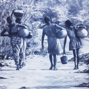 Pintura titulada "Stories from the Vi…" por Nilantha Vidanarachchi, Obra de arte original, Acrílico Montado en Bastidor de c…