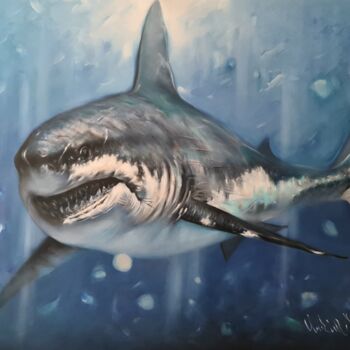 Painting titled ",,Depth,," by Vadim Kovalev, Original Artwork, Oil Mounted on Wood Stretcher frame