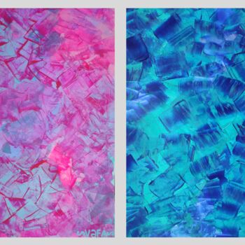 Malarstwo zatytułowany „"Pink & Blue" Dipty…” autorstwa Vafa Majidli, Oryginalna praca, Akryl