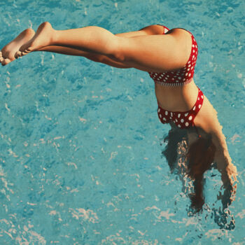 Digital Arts titled "Girl diving in the…" by Jan Keteleer, Original Artwork, 2D Digital Work