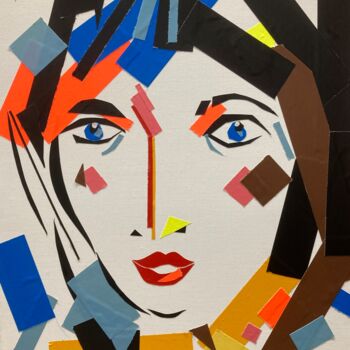 Collages intitulée "Bravo l"artiste" par Hélène Jacob, Œuvre d'art originale, Ruban adhésif Monté sur Châssis en bois