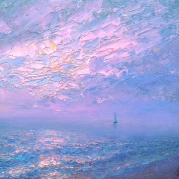 제목이 "Pink sea"인 미술작품 Dmitry Oleyn로, 원작, 기름 나무 들것 프레임에 장착됨