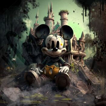 Digital Arts με τίτλο "Mickey V3" από Frédéric Font (Chroma), Αυθεντικά έργα τέχνης, Ψηφιακή ζωγραφική Τοποθετήθηκε στο Ξύλι…