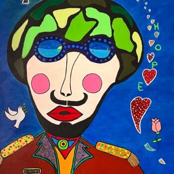 「Le soldat de l’espo…」というタイトルの絵画 Philippe Seigleによって, オリジナルのアートワーク, アクリル ウッドストレッチャーフレームにマウント
