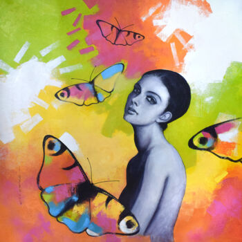 Malerei mit dem Titel "Freedom of Beauty_37" von Kishore Pratim Biswas, Original-Kunstwerk, Acryl
