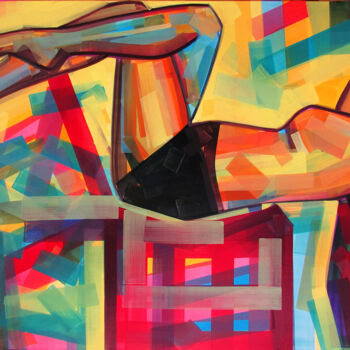 Painting titled "CrossOver" by Piotr Kachny, Original Artwork, Oil