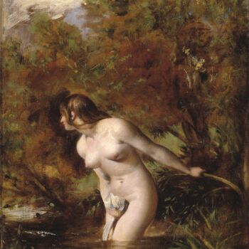 Pintura titulada "Musidora : La baign…" por William Etty, Obra de arte original, Oleo
