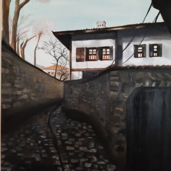 Schilderij getiteld "Safranbolu house" door Hüseyin Özdemir, Origineel Kunstwerk, pigmenten