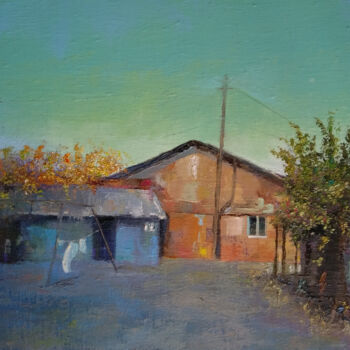 「Landscape (70x50cm,…」というタイトルの絵画 Kamsar Ohanyanによって, オリジナルのアートワーク, オイル ウッドストレッチャーフレームにマウント