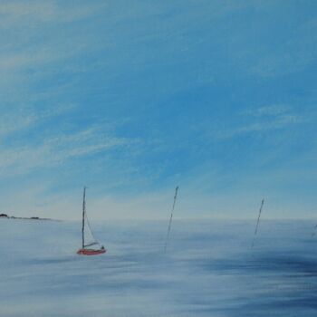 Malerei mit dem Titel "Ruhige See" von Martin Petersen, Original-Kunstwerk, Acryl