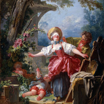 Peinture intitulée "Le Colin-Maillard" par Jean-Honoré Fragonard, Œuvre d'art originale, Huile