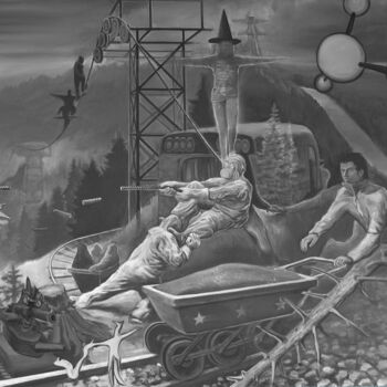 Pittura intitolato "the malingerers" da Marc Beaudette, Opera d'arte originale, Acrilico Montato su Telaio per barella in le…