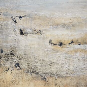 Schilderij getiteld "Janvier sur l'estran" door Emmanuelle Vroelant, Origineel Kunstwerk, Acryl Gemonteerd op Aluminium