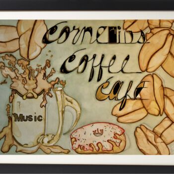 Painting titled "One Last Doughnut" by Terry Cornelius, Original Artwork, Watercolor