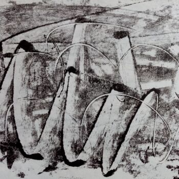 Printmaking titled "ZAWILOSCI III" by Bozena Graciano, Original Artwork, Monotype