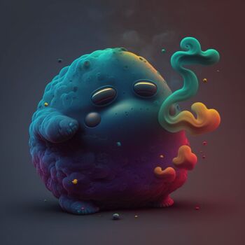 「Blobup from the Blo…」というタイトルのデジタルアーツ Kenny Landisによって, オリジナルのアートワーク, AI生成画像