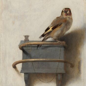 Peinture intitulée "Le Chardonneret" par Carel Fabritius, Œuvre d'art originale, Huile