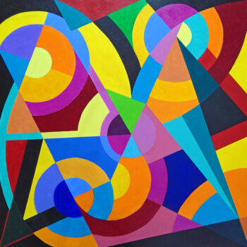Schilderij getiteld "ABSTRACT DOODLE - C…" door Stephen Conroy, Origineel Kunstwerk, Acryl Gemonteerd op Frame voor houten b…
