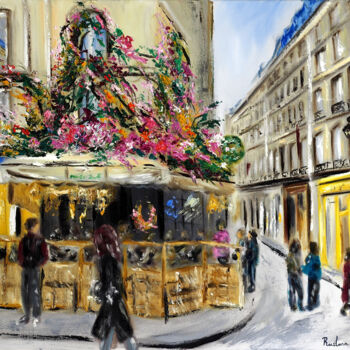 Painting titled "Maison Sauvage, Par…" by Ruslana Levandovska, Original Artwork, Oil Mounted on Wood Stretcher frame