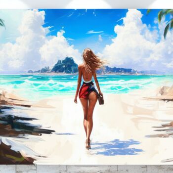 제목이 "Woman alone at the…"인 디지털 아트 Kenny Landis로, 원작, AI 생성 이미지