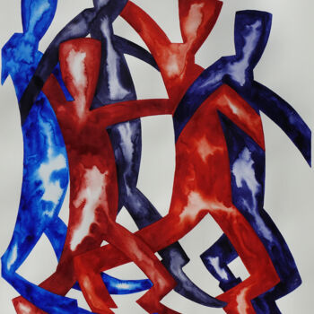Painting titled "22 / LXXVIII  Freun…" by Ulli Heupel, Original Artwork, Watercolor