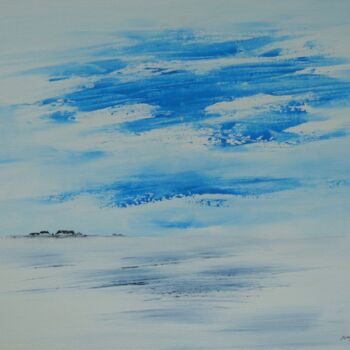 Malerei mit dem Titel "Vor der Hallig" von Martin Petersen, Original-Kunstwerk, Acryl