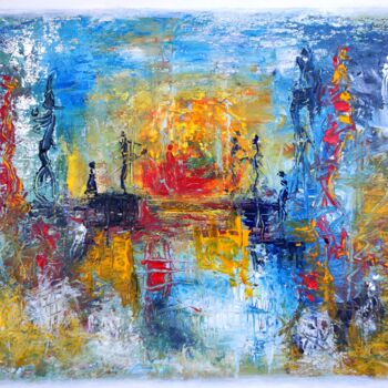 Painting titled "Momenti di vita" by Ernesto Scivoli (ARTErnestoscivoli), Original Artwork, Acrylic Mounted on Other rigid p…
